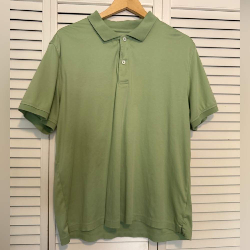 UNTUCKit Light Green Polo Shirt Men’s Large 100% Cotton Short Sleeve Collared